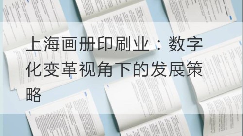 上海画册印刷业：数字化变革视角下的发展策略